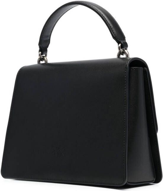 PINKO Love Birds leren shopper Zwart