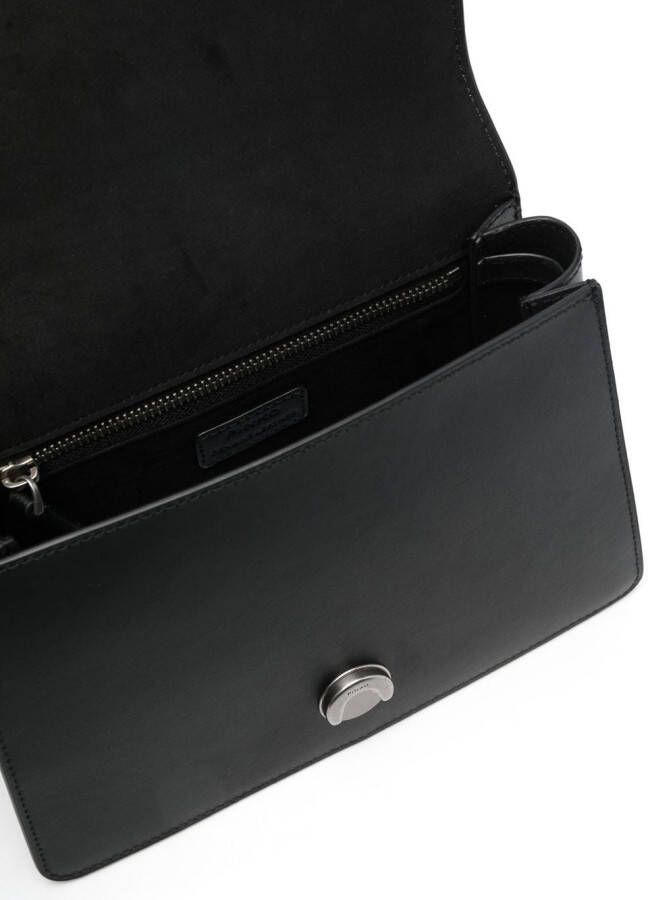 PINKO Love Birds leren shopper Zwart