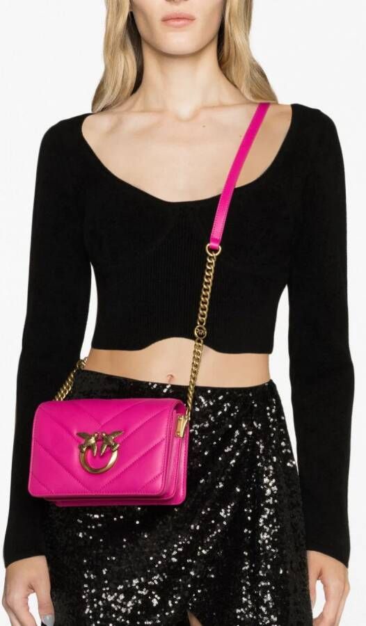PINKO Love Click kleine crossbodytas Roze