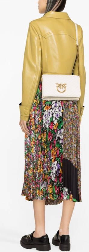 PINKO Love gewatteerde schoudertas Beige
