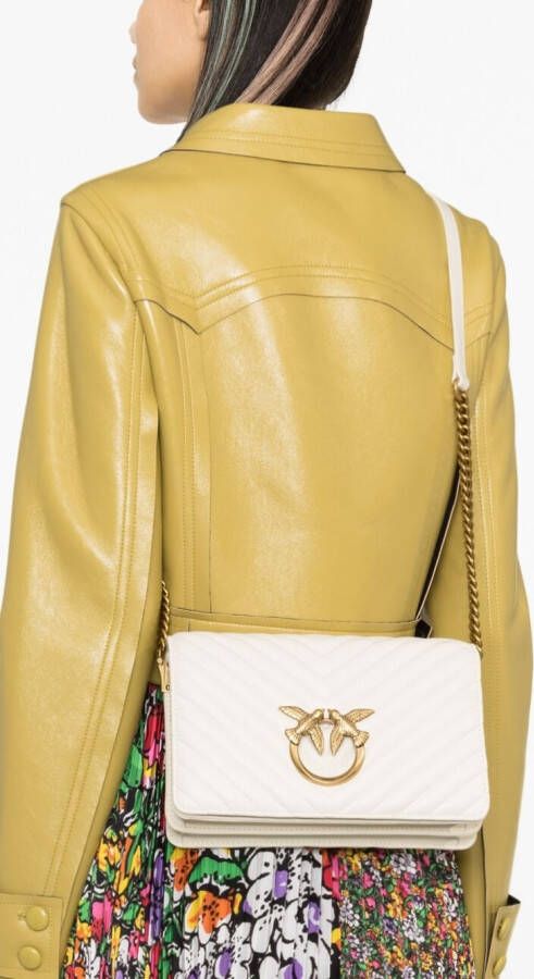 PINKO Love gewatteerde schoudertas Beige