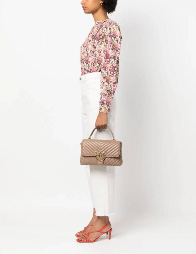 PINKO Love gewatteerde schoudertas Beige