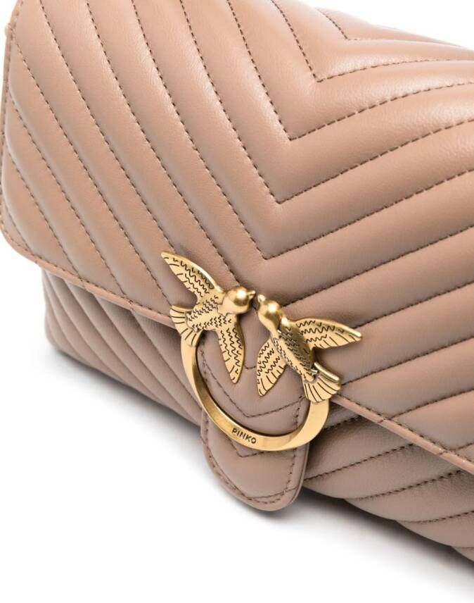 PINKO Love gewatteerde schoudertas Beige