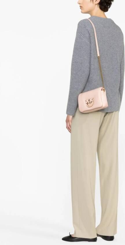 PINKO Love leren crossbodytas Roze