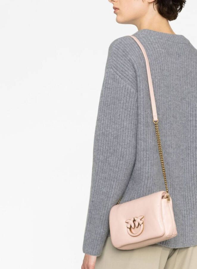 PINKO Love leren crossbodytas Roze