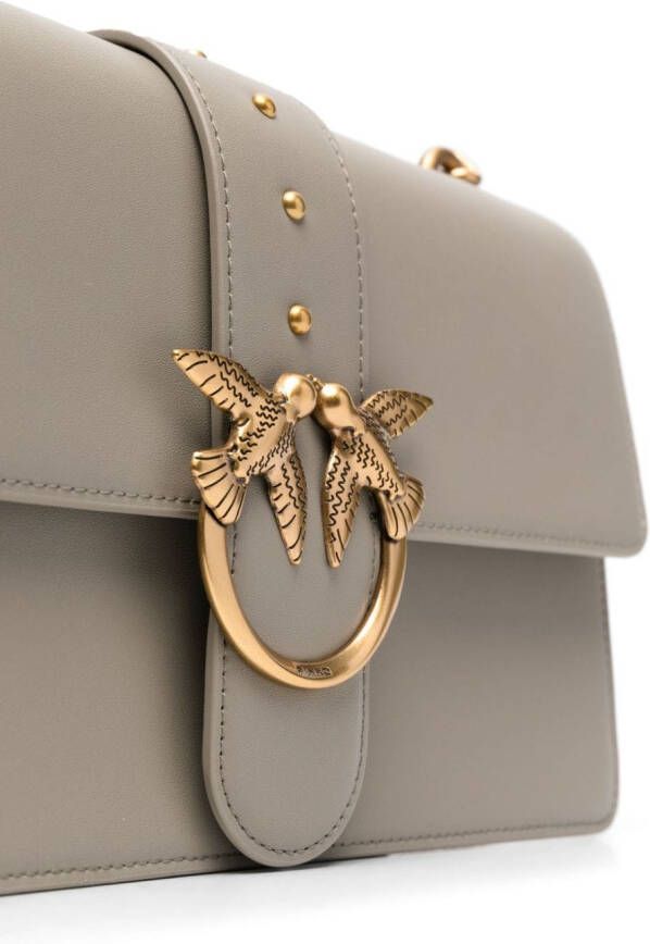 PINKO Love leren crossbodytas Beige