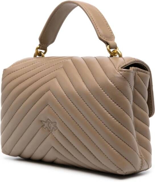 PINKO Love leren schoudertas Bruin