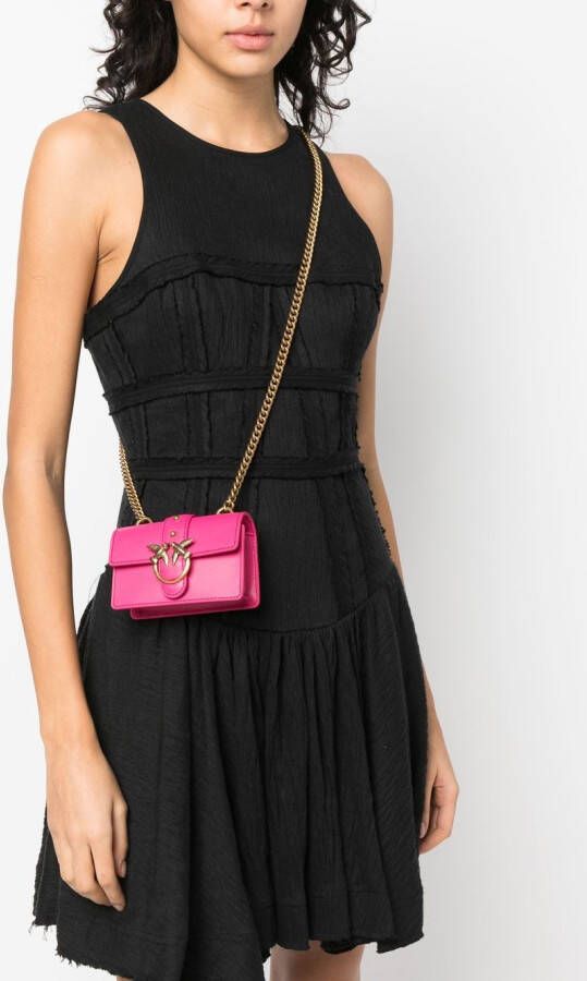 PINKO Love kleine crossbodytas Roze