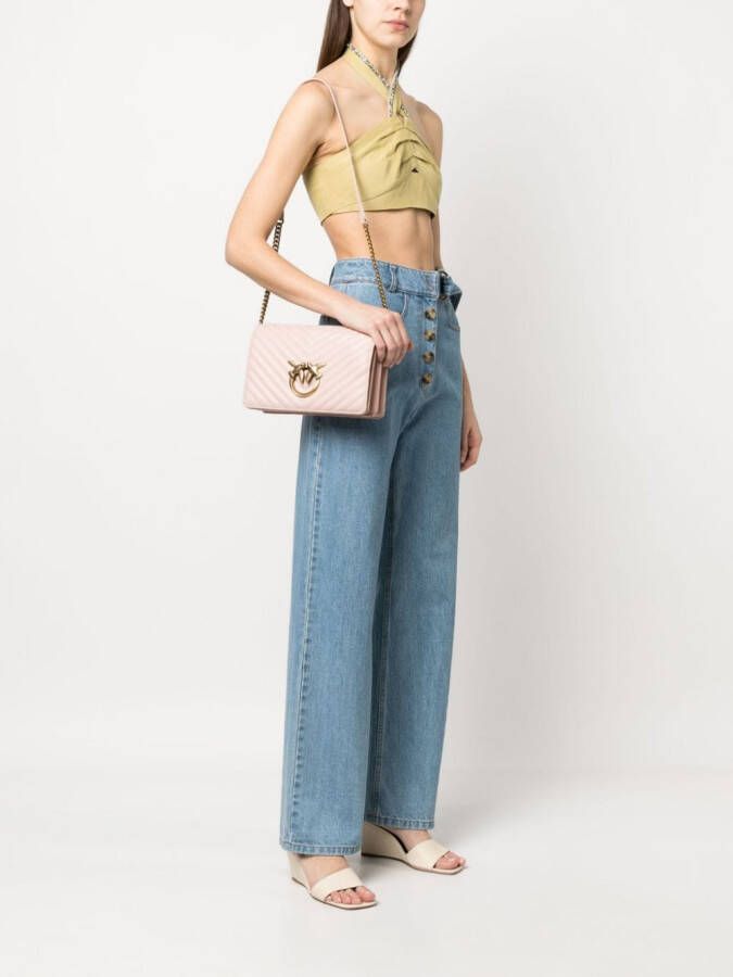 PINKO Love gewatteerde crossbodytas Roze