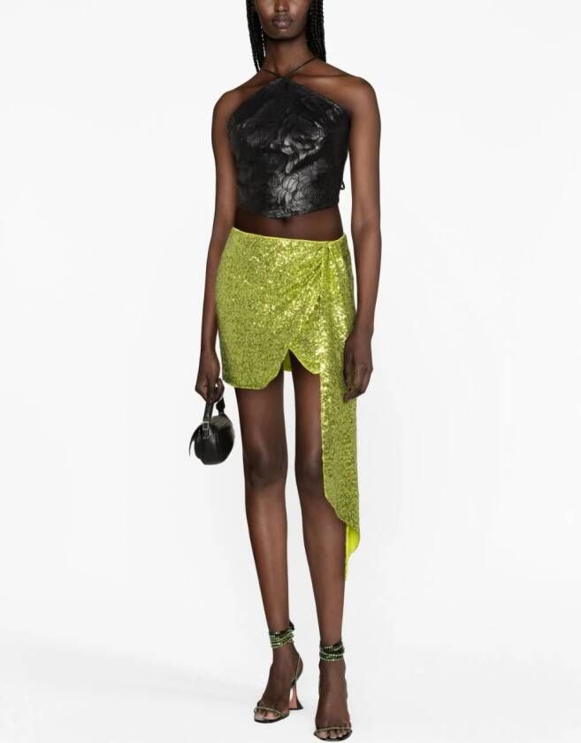 PINKO Mini-rok met pailletten Groen