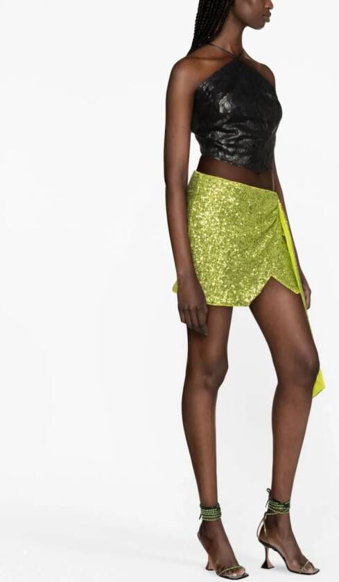 PINKO Mini-rok met pailletten Groen