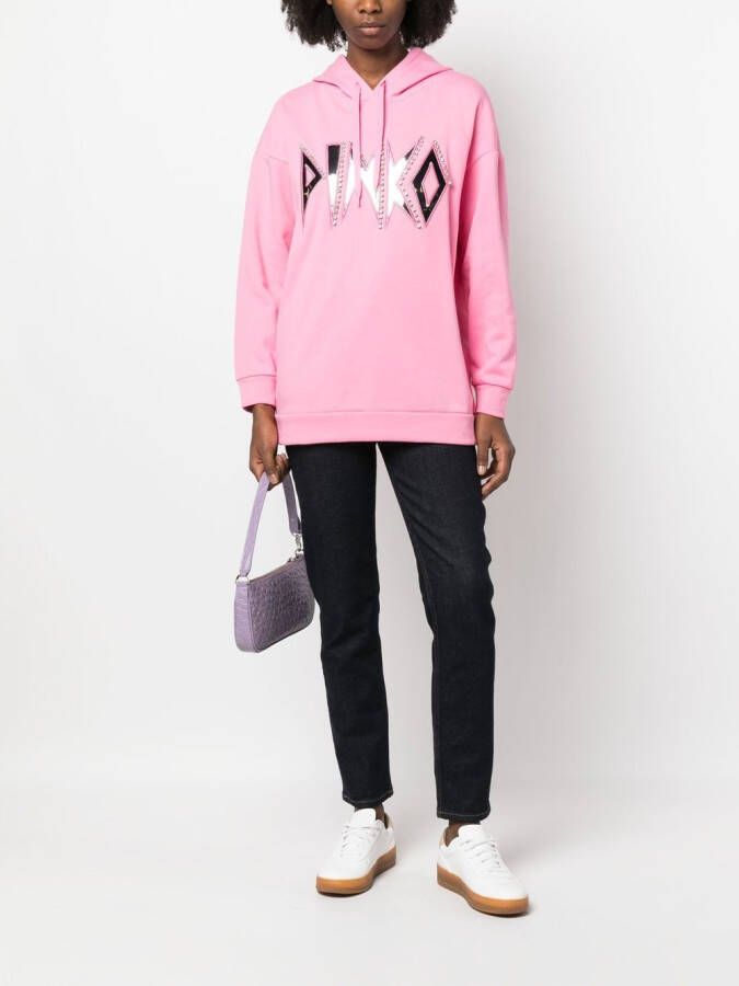 PINKO Hoodie met logo Roze