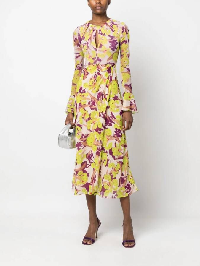 PINKO Midi-jurk met bloemenprint Beige
