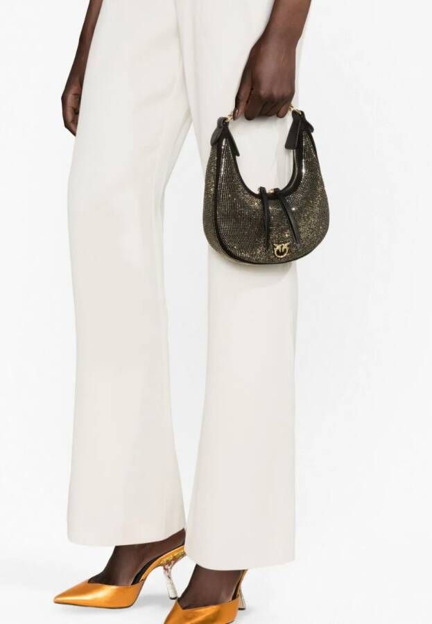 PINKO Brioche verfraaide mini-shopper Zwart