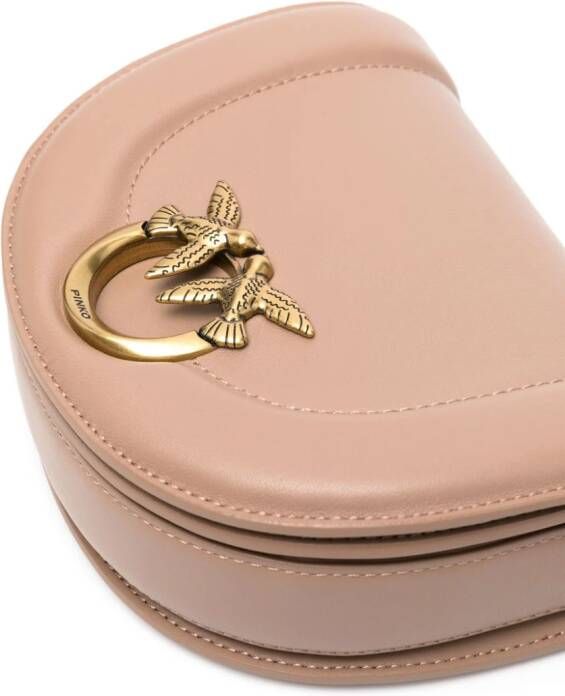 PINKO Click Round Love kleine crossbodytas Beige