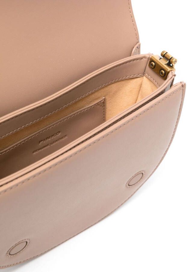 PINKO Click Round Love kleine crossbodytas Beige
