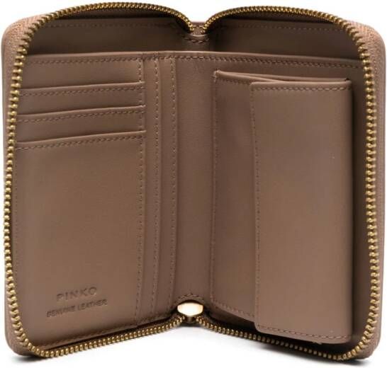 PINKO Taylor leather wallet Beige