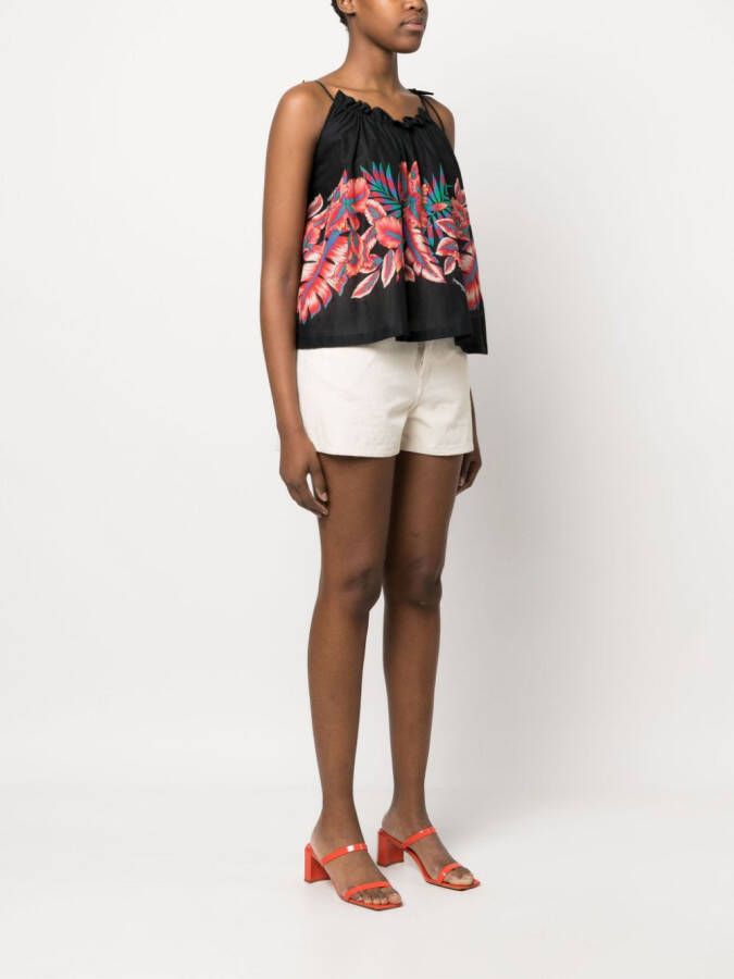 PINKO Top met tropische print Zwart