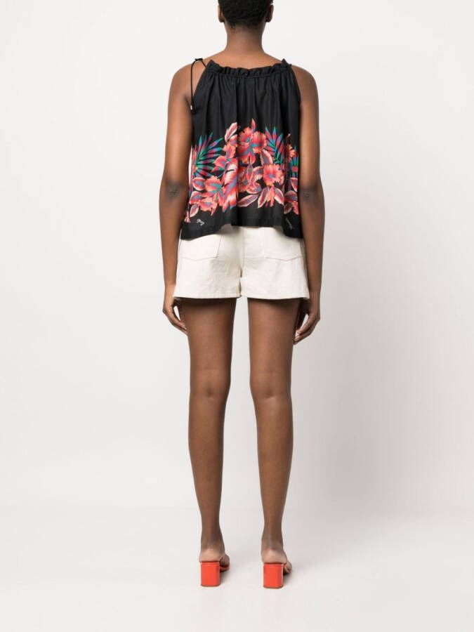 PINKO Top met tropische print Zwart