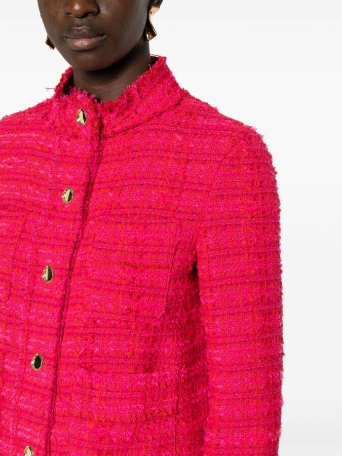 PINKO Tweed jack met hoge hals Rood