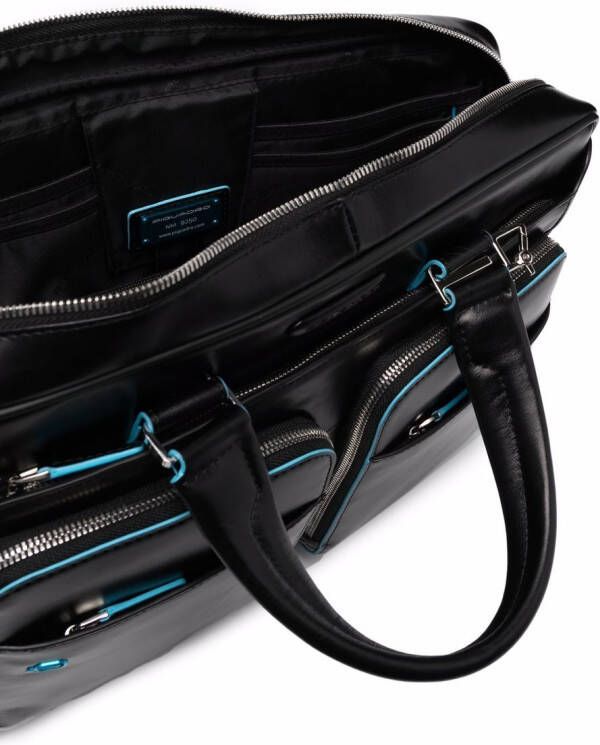 PIQUADRO Laptoptas met contrasterend stiksel Zwart