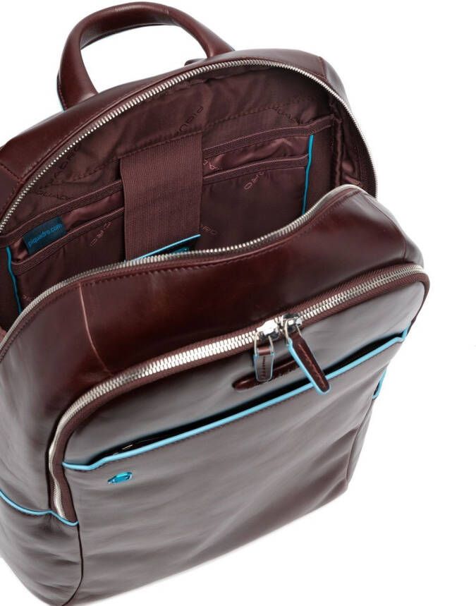 PIQUADRO Rugzak met logopatch Bruin