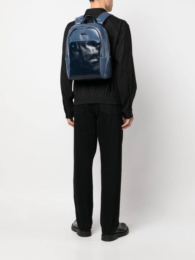 PIQUADRO Rugzak met logopatch Blauw