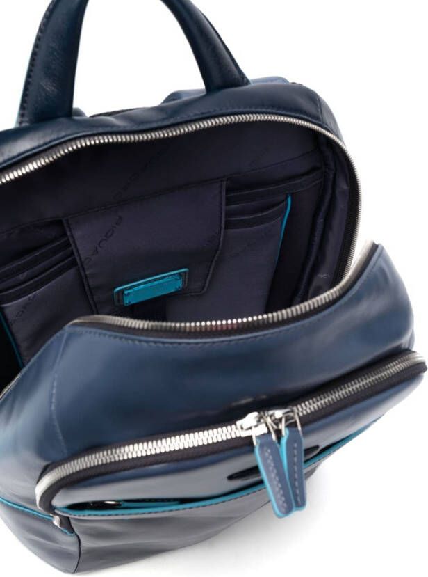 PIQUADRO Rugzak met logopatch Blauw