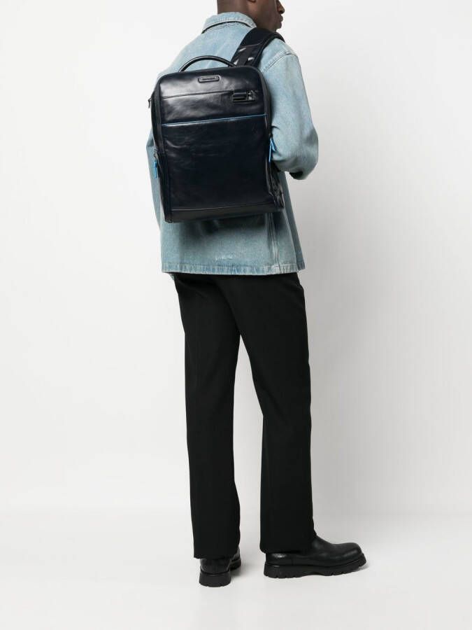 PIQUADRO Rugzak met logoplakkaat Blauw