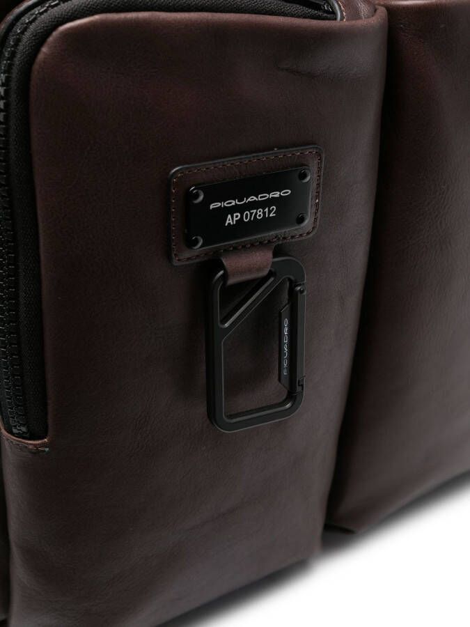 PIQUADRO Rugzak met logoplakkaat Bruin