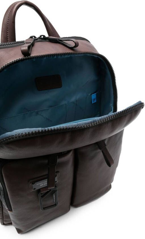 PIQUADRO Rugzak met logoplakkaat Bruin