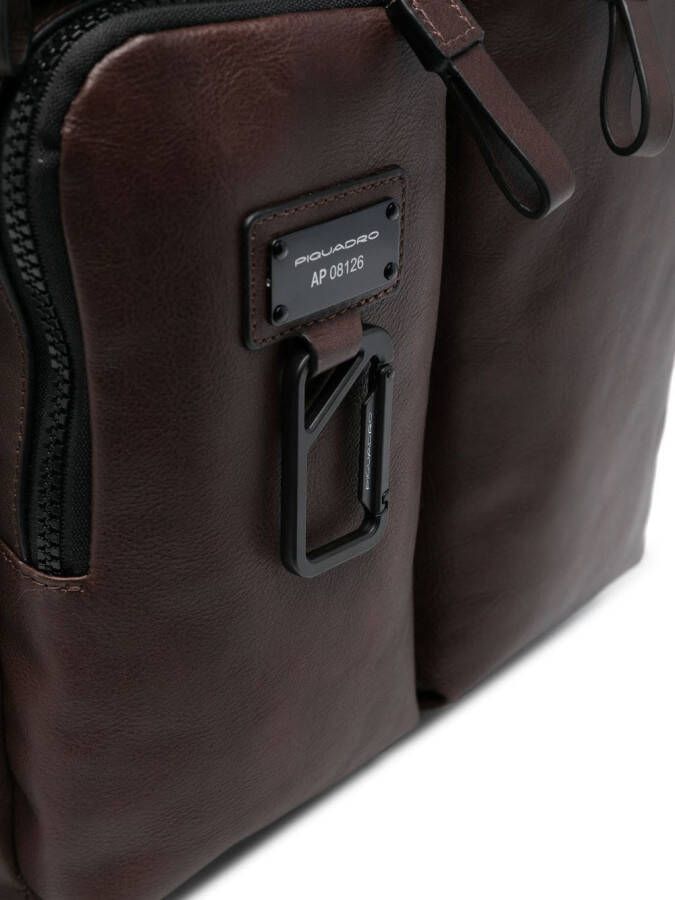 PIQUADRO Rugzak met logoplakkaat Bruin
