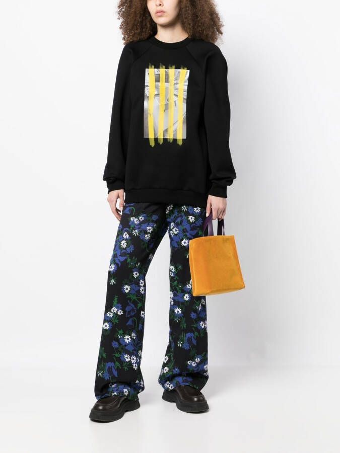 Plan C Sweater met print Zwart