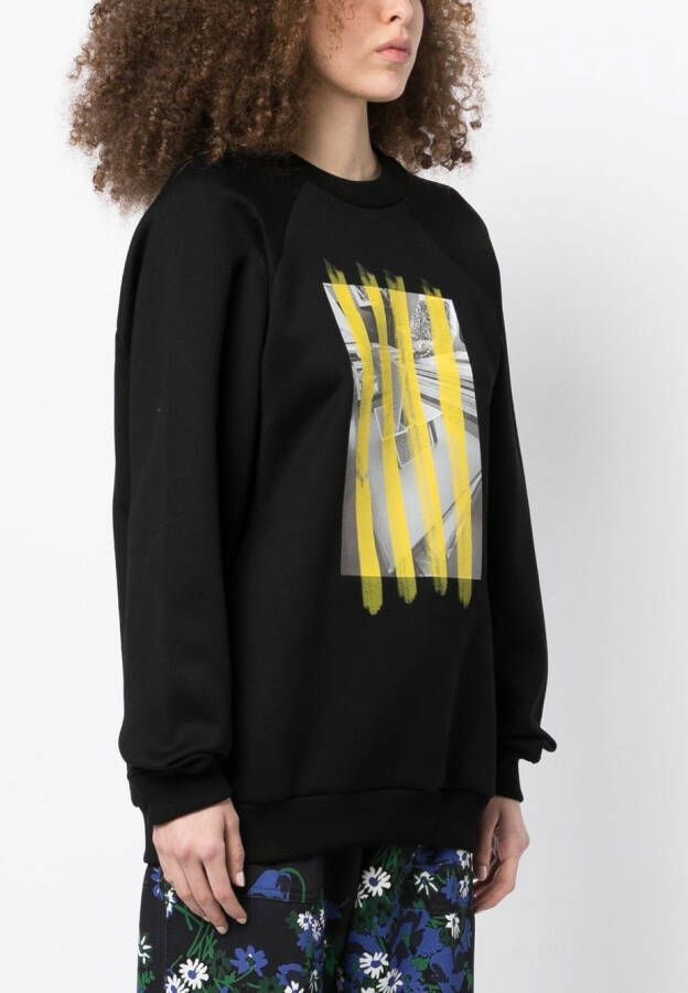 Plan C Sweater met print Zwart