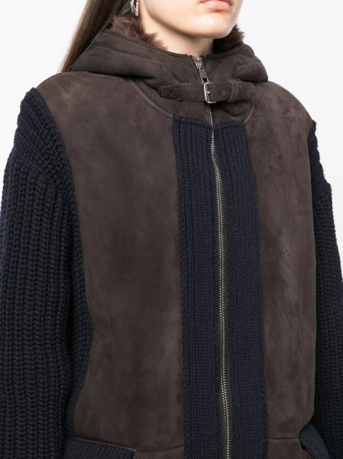 Plan C knitted hooded jacket Bruin