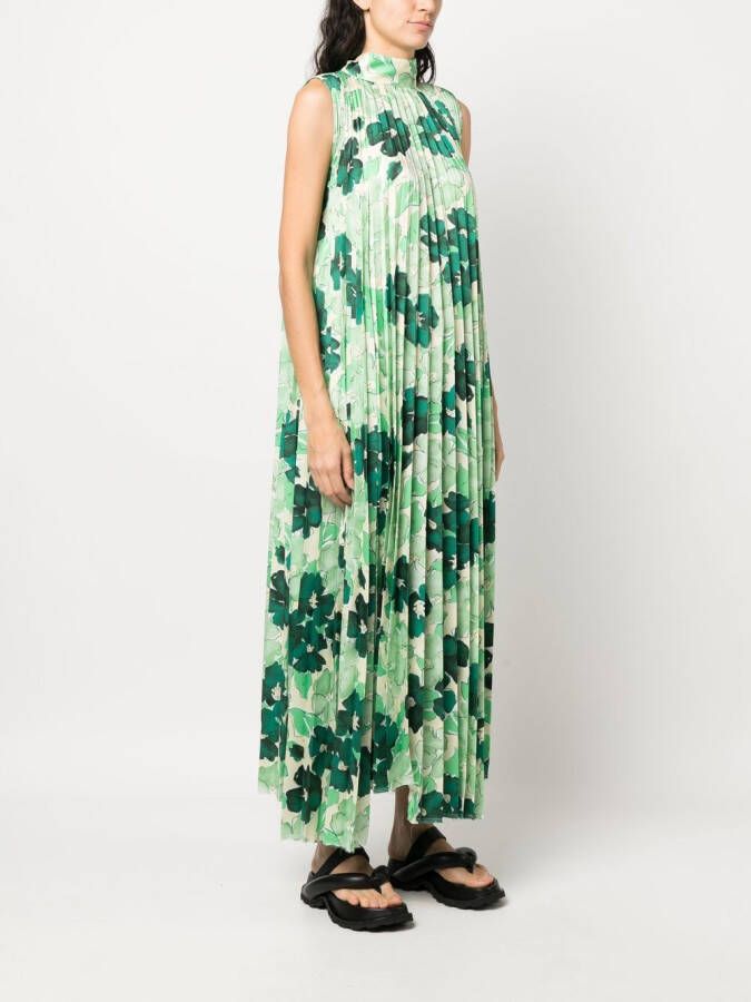 Plan C Maxi-jurk met bloemenprint Groen