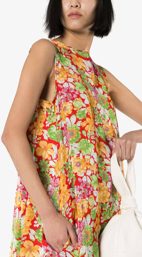Plan C Maxi-jurk met bloemenprint Rood