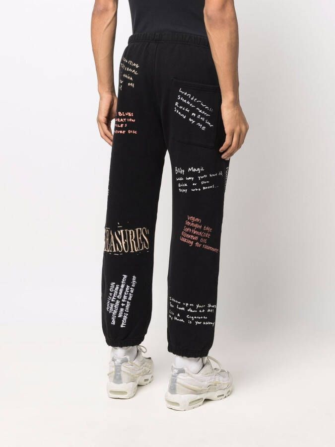 Pleasures Broek met print Zwart