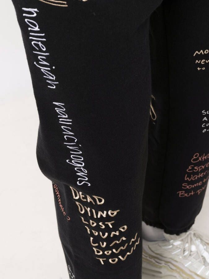 Pleasures Broek met print Zwart