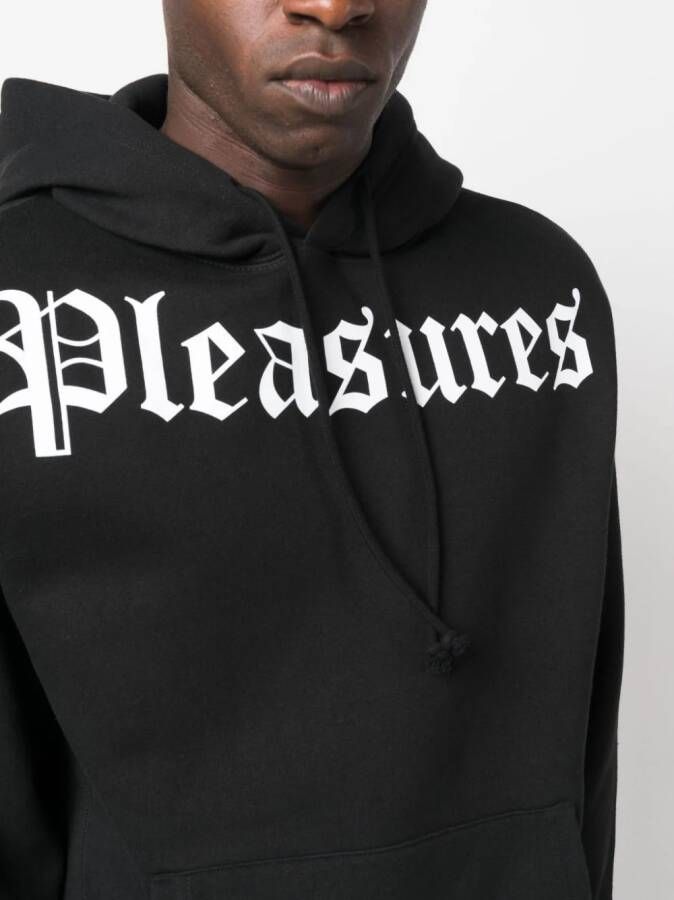 Pleasures Hoodie met logoprint Zwart