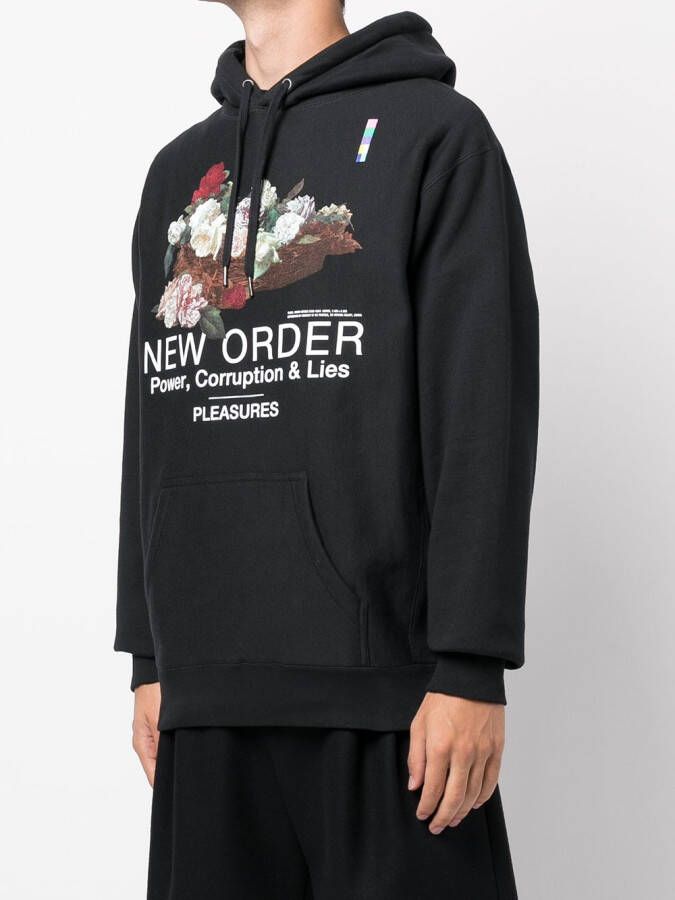 Pleasures Hoodie met print Zwart