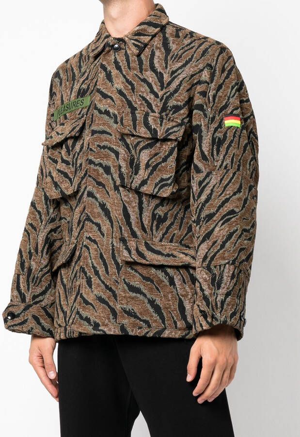 Pleasures Jack met camouflageprint Bruin