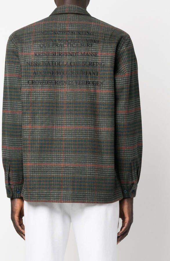 Pleasures Overhemd met logopatch Groen