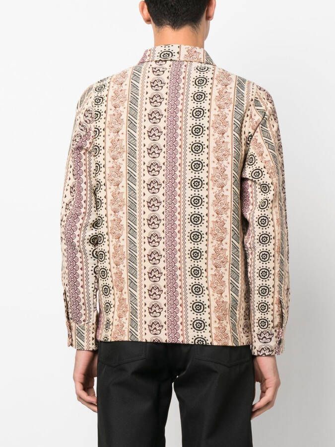 Pleasures Shirtjack met patroon Beige