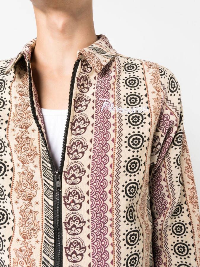 Pleasures Shirtjack met patroon Beige