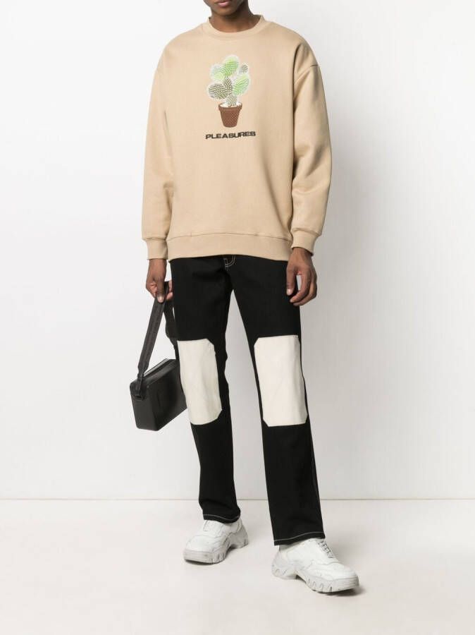 Pleasures Sweater met borduurwerk Beige