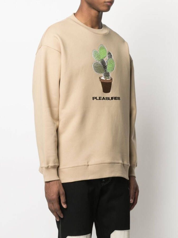 Pleasures Sweater met borduurwerk Beige