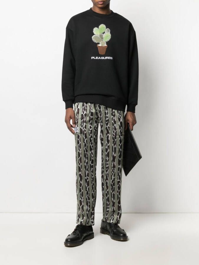 Pleasures Sweater met borduurwerk Zwart