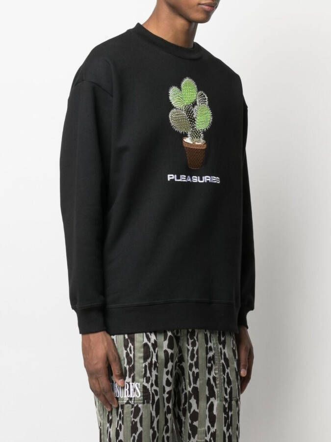 Pleasures Sweater met borduurwerk Zwart