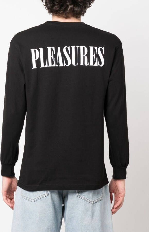 Pleasures Sweater met logoprint Zwart